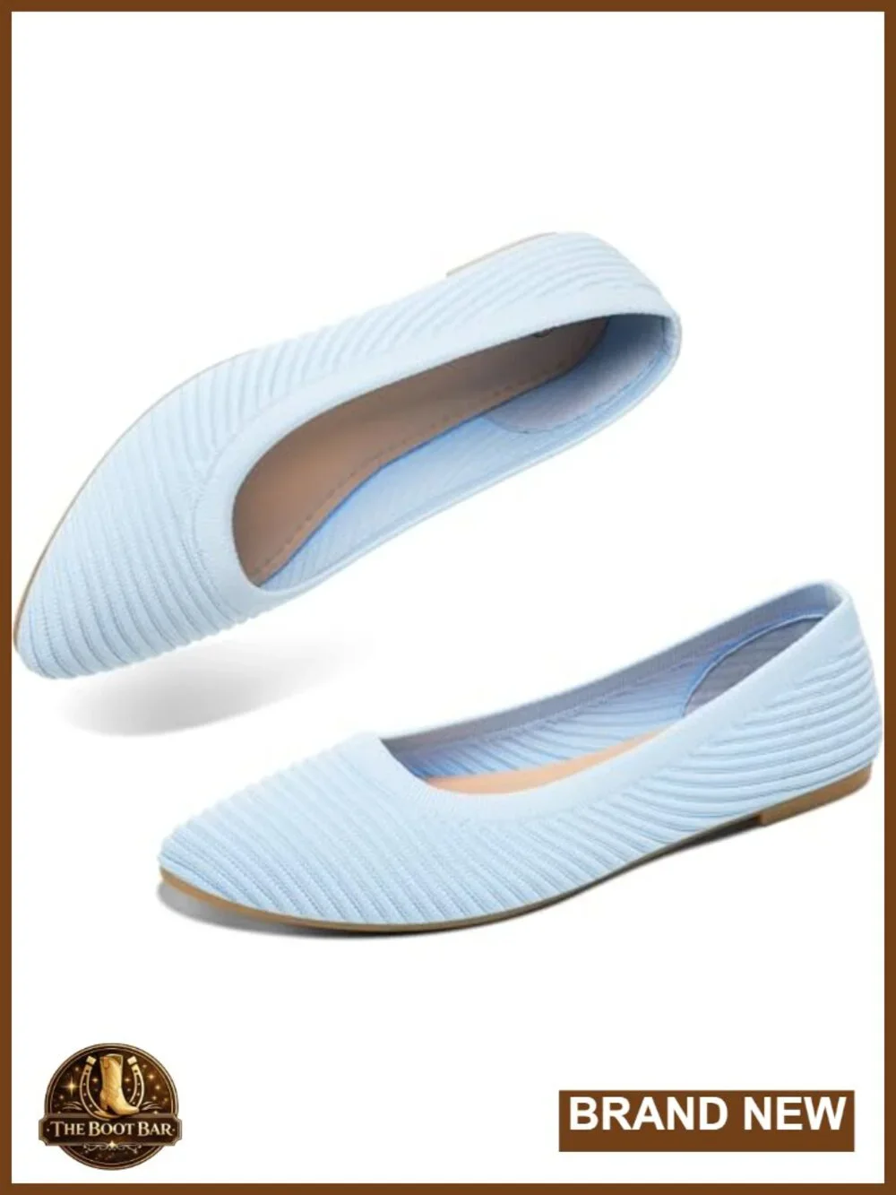 Breathable Knit Ballet Flats Pointed Toe Foldable Slip On Dressy Casual Walking